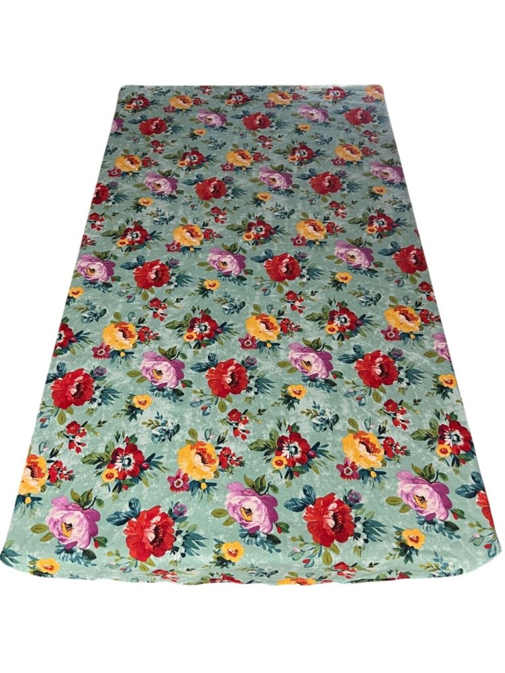 The Pioneer Woman Teal Floral Tablecloth Round 67" Cotton Polyester Cottage Core